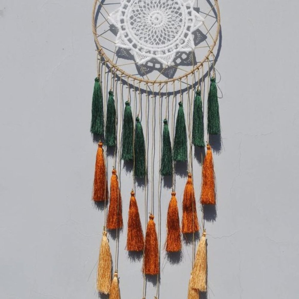 UO Feather Green Boho Dream Catcher Wall Hanging - Picture 8 of 10